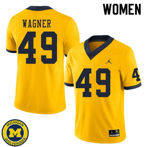 Women's Michigan Wolverines #49 William Wagner Yellow High School Jersey